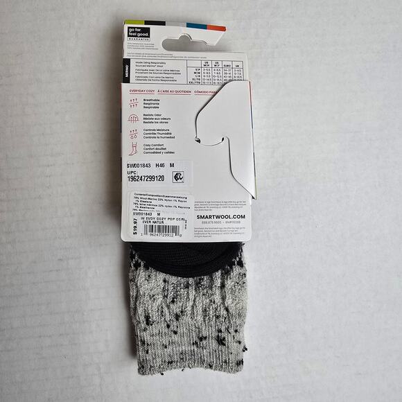 Smartwool Everyday Cozy Popcorn Cable Crew Socks Size M W7-9.5/M6-8.5 Natural - Picture 3 of 4